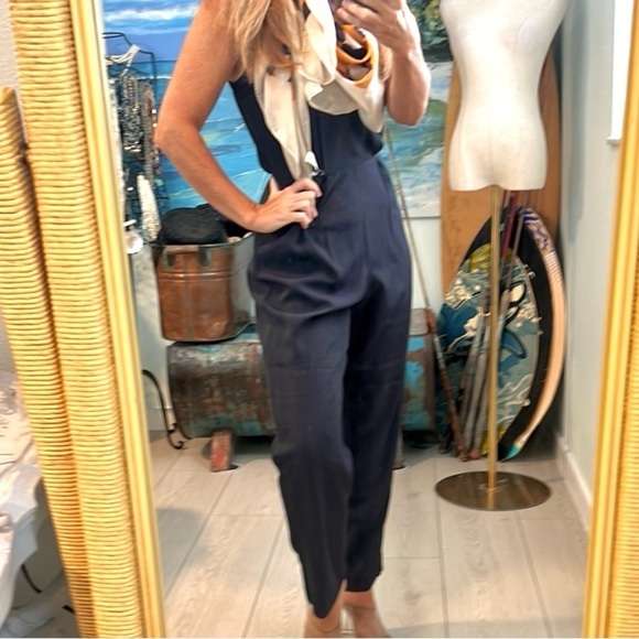 VTG Y2K Jumpsuit, Navy, Tapered Leg, Excellent Condition,Dress Up/Down,Size 8 - Picture 4 of 11